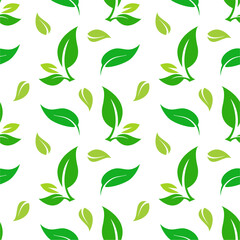 Seamless Leaf Pattern Vector Illustration