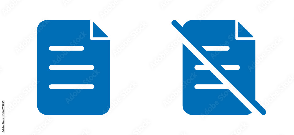 Poster document and no document icons for work, office, files, computer and records.