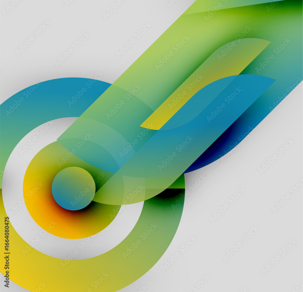 Poster abstract colorful design. swirling shapes blend, creating dynamic visual effect. smooth gradients su