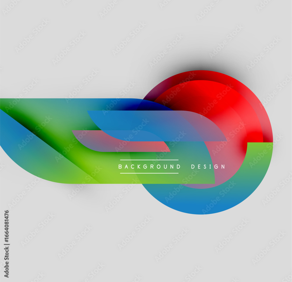 Poster abstract colorful layers create dynamic composition. smooth gradients blend, forming flowing shapes 