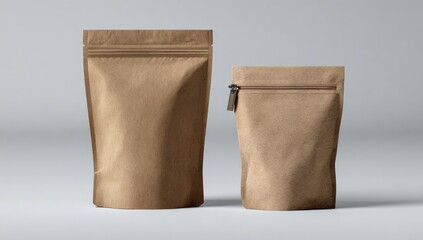 Obraz premium Two kraft paper zip-top pouches