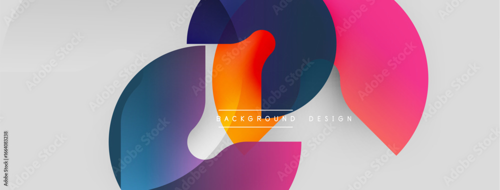 Aufkleber abstract colorful shapes overlap, creating dynamic visual effect. gradient hues blend smoothly, mode