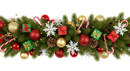  Festive Christmas Garland with Ornaments and Pinecones