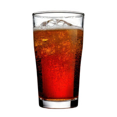  Sparkling soda glass, isolated white and transparent background.