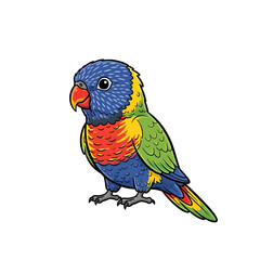 Colorful Lorikeet Parrot Illustration