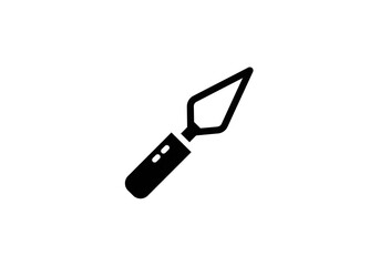 Black trowel icon isolated on white background