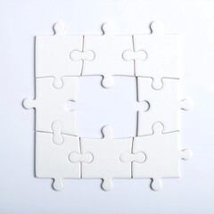 White puzzle pieces forming a square
