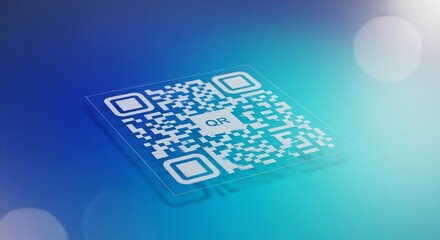 Qr code on blue background