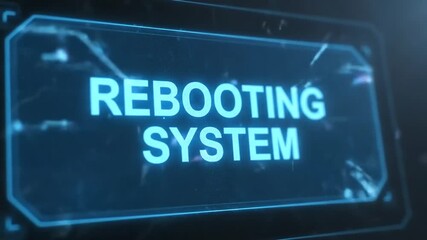 Rebooting System - Digital Interface with Glowing Particles and Futuristic Design. - Powered by Adobe