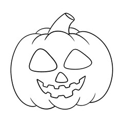 jack o lantern pumpkin line icon isolated on transparent background