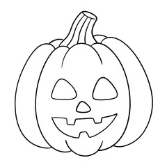 jack o lantern pumpkin line icon isolated on transparent background