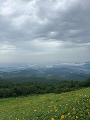 mountain landscape with clouds