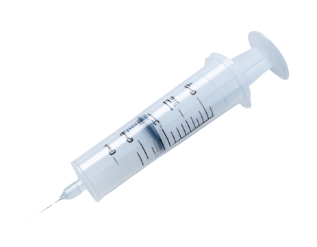 Disposable Plastic Syringe Isolated on White Background PNG