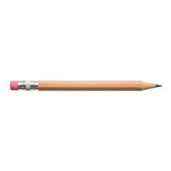 Fototapeta premium Sharpened wooden pencil with pink eraser isolated on transparent background