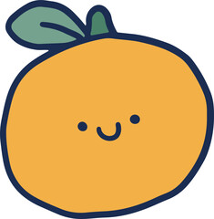 Cute Orange Smiling Doodle Illustration