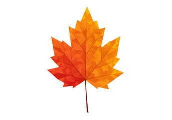 Geometric autumn leaf illustration on white background