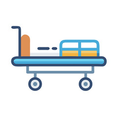 Vector illustration of hospital gurney isolated on black background