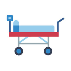 Medical gurney illustration for hospital and healthcare concepts