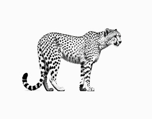 Cheetah Silhouette digital Art, Intricate Powerful and Ready for Print or Web, Sharp Details. Strong Identity. Timeless Design, Symbolize Strength, Courage, Logo, and Leadership