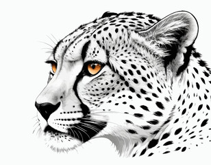 Cheetah Silhouette digital Art, Intricate Powerful and Ready for Print or Web, Sharp Details. Strong Identity. Timeless Design, Symbolize Strength, Courage, Logo, and Leadership