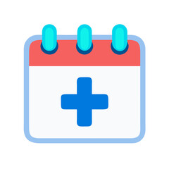 Medical Appointment Calendar Icon Flat Design Illustration