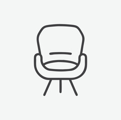 Luxurious Leather Chair Icon in Minimalist Line Art Design