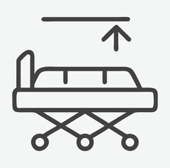 Modern Lift-Up Storage Bed Icon in Sleek Line Art Design