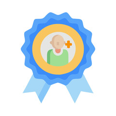 Obraz premium Medical professional ribbon badge icon award recognition illustration