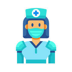 Medical professional illustration wearing face mask on black background