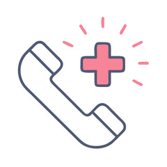 Obraz premium Emergency call icon illustration for healthcare assistance services