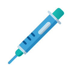 Blue and turquoise syringe on a black background illustration