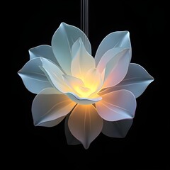 white lotus flower digital art