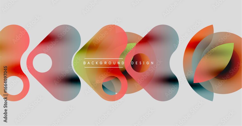 Aufkleber abstract colorful shapes overlap. modern design elements create dynamic visual texture. light backgr