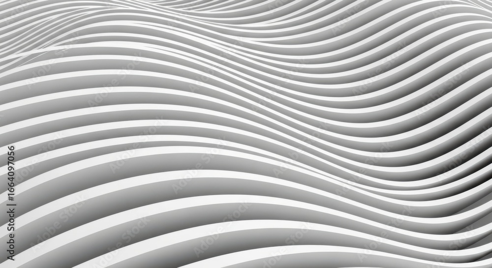 Poster an abstract background featuring smooth, white wavy lines creating a modern and minimalist pattern f