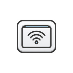 Wireless Connection Icon Digital Wallet with Wifi Signal