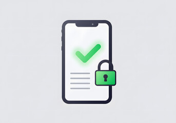 Smartphone verification and security icon illustration