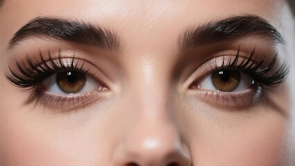Naklejka premium Close-Up of Expressive Eyes with Long Lashes