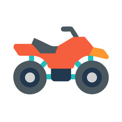 Vibrant Orange ATV Graphic with Gray Seat on Black Background