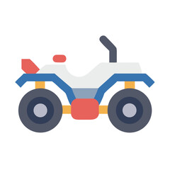 Flat vector illustration of ATV on black background, perfect for designs