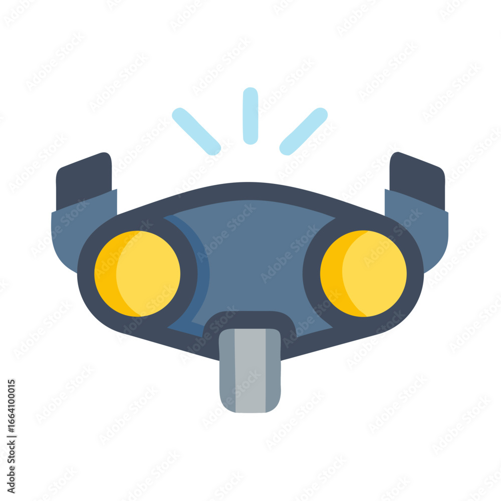 Poster modern flat design icon of drone front view with navigation lights
