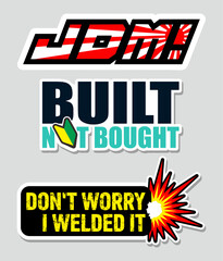 Funny Japanese Car Stickers in Vector