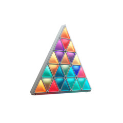 Triangular LED Light Sculpture with Multicolored Triangles - Modern Home Decor