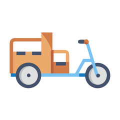 Flat design cargo bike vector illustration for delivery or transportation services