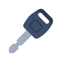 Car key graphic with smooth edges in blue shades on black background