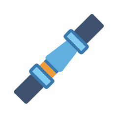 Vector illustration of a pipeline connector in blue colors on black background