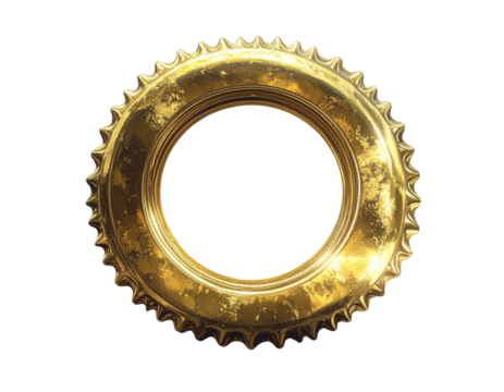 Gold Bottle Cap with Central Hole Isolated on Transparent Background PNG