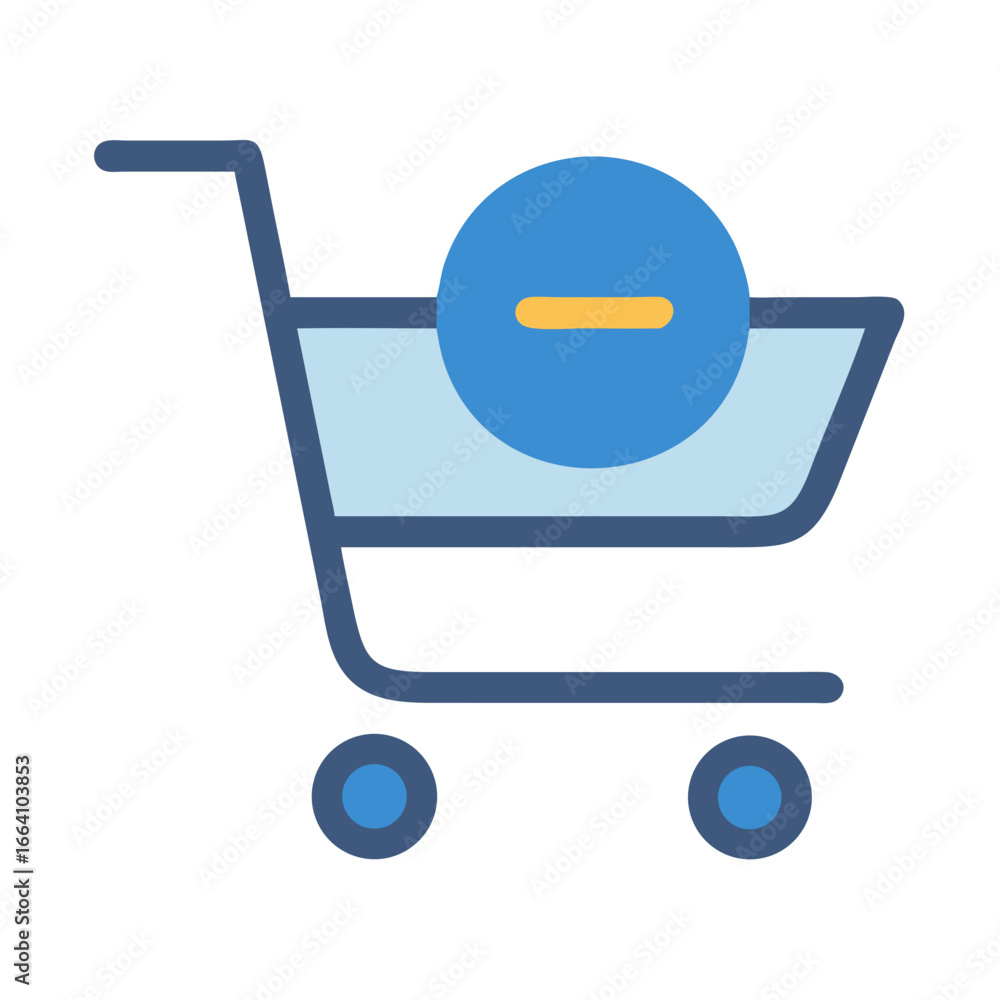 Poster remove item from shopping cart minimalist vector icon