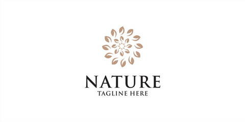 abstract floral logo beauty spa.logo for business of fashion,skin care logo,golden color inspiration