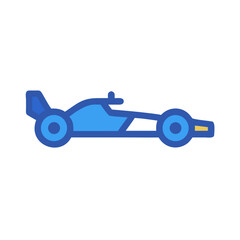 Blue racing car vector illustration on a black background for speed concept