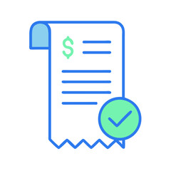 Approved bill or receipt in modern line art style